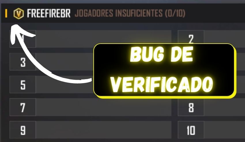 Bug do Verificado na Sala personalizada - FreeFireBR
